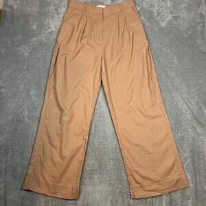 Abercrombie and Fitch Wide Leg Dress Pants Womens M Linen Blend Lightweight